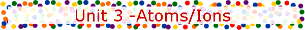 Unit 3 -Atoms/Ions